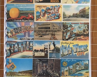 Vintage Postcards-- travel journal/sketchbook