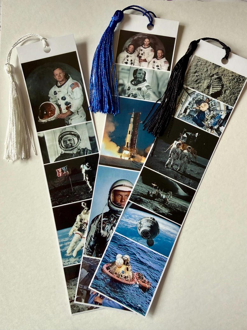 Astronauts and Space Stuff— Set of 3 Laminated Bookmarks - Etsy
