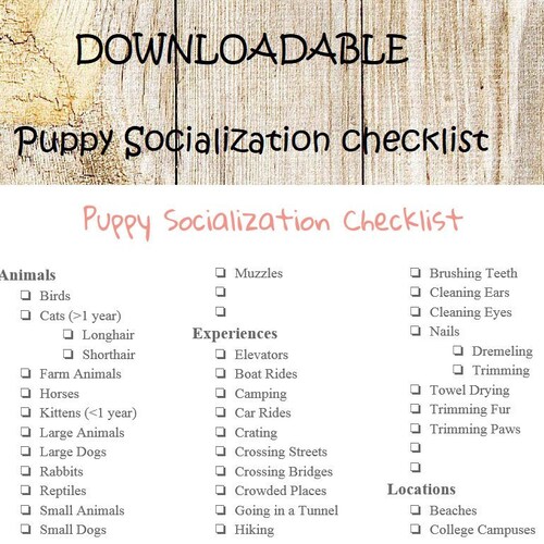 Puppy Socialization Checklist Printable New Puppy Printable - Etsy