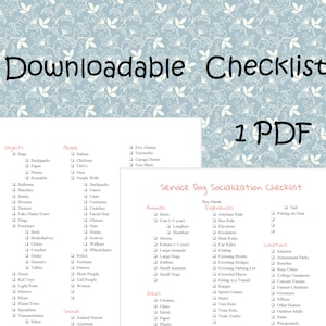 Service Dog Socialization Checklist