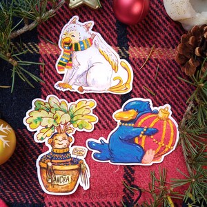 Stickers Animaux fantastiques de l'hiver (Brillant ou Mat)
