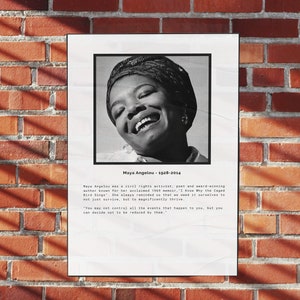 Maya Angelou Poetry Poster Print, Black History Month Wall Art Poster, Digital Download, Poetry Wall Decor, Maya Angelou Print