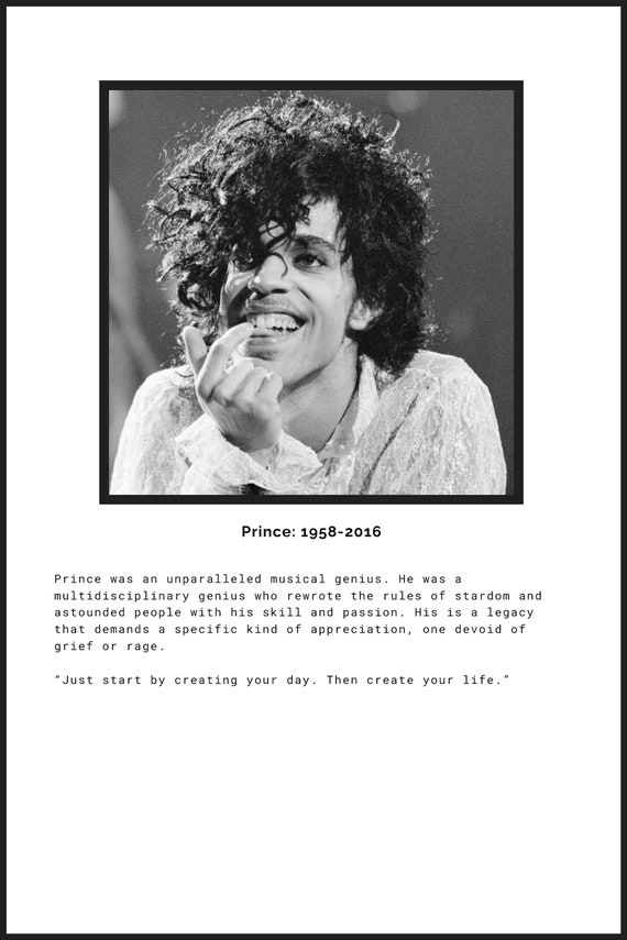 Prince Poster, Music Poster, Wall Decor, Prince Musician, Print At.