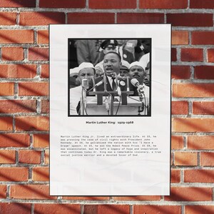 Martin Luther King "I have a Dream" Speech Poster, School Wall Decor, MLK Printable Art, History Poster, Instant Download