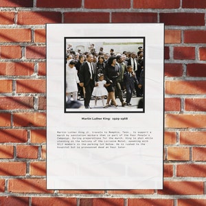 Martin Luther King History Poster, Black History Month Gift, Minimalist Wall Art, Printable Poster MLK, History Funeral Poster