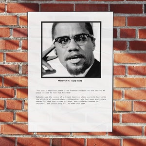 Malcolm X Poster, Print At Home Poster, Black History Poster, Malcolm X Quote, Black History Month Wall Art, Printable Wall Decor