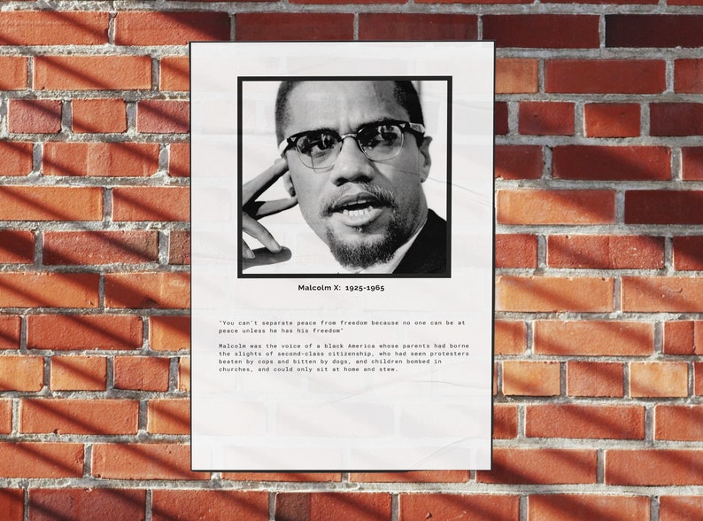 Malcolm X Poster, Print at Home Poster, Black History Poster, Malcolm X