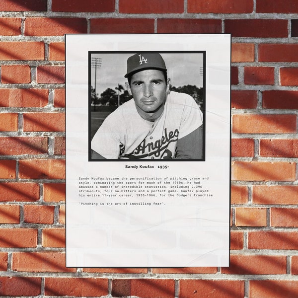 Sandy Koufax Poster - Etsy