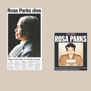 Rosa Parks Poster, Digital Poster, Instant Download Wall Art, Printable Poster Rosa Parks, Black History Month Gift, Black And White Poster