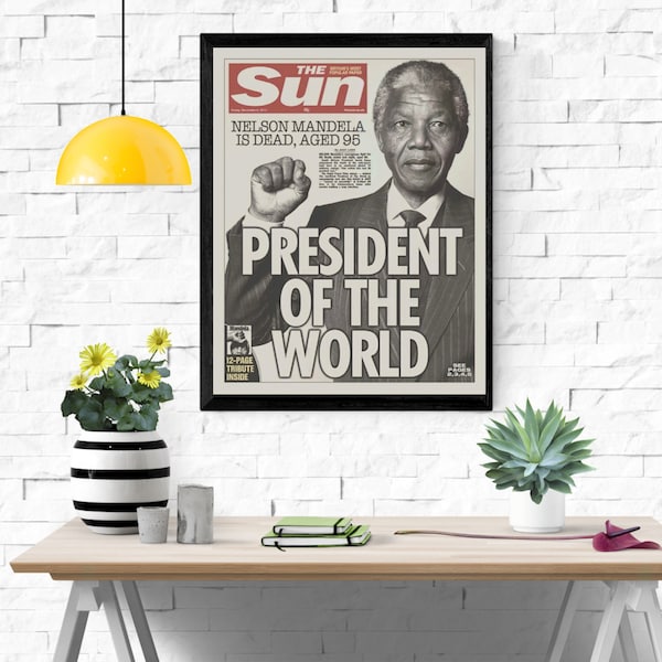 Affiche de Nelson Mandela, Afrique du Sud, Robben Island, décor de classe d'histoire, affiche imprimable, cadeaux de professeur d'histoire, téléchargement immédiat