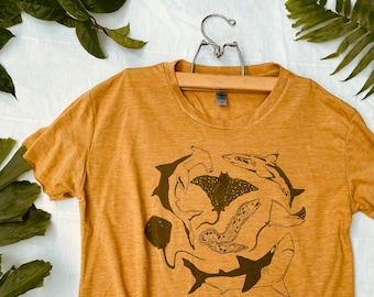Haie und Rochen Crop Top: Beachy Leichte Baumwollmischung