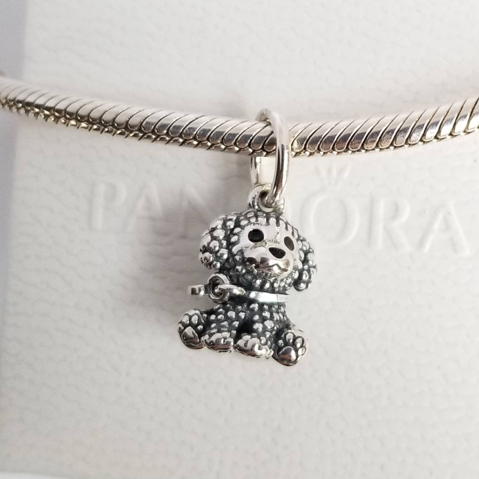 Pandora Poodle Puppy Dog Pet Silver 