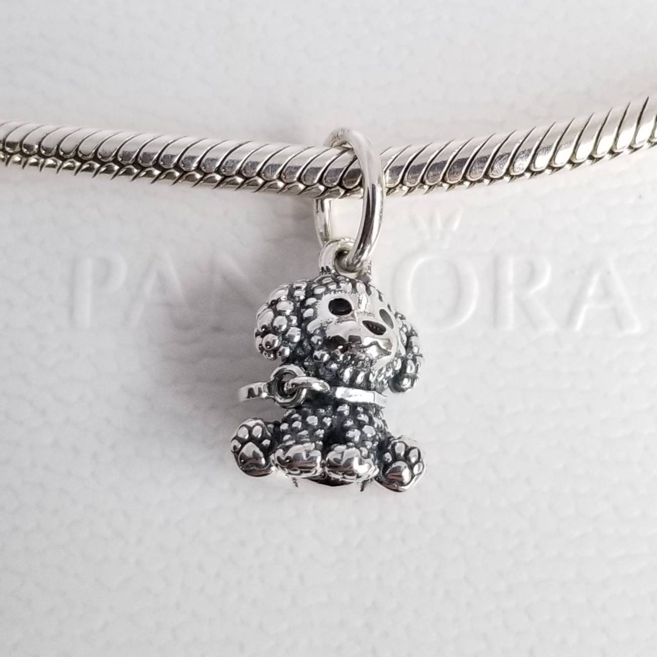 Pandora Poodle Puppy Dog Pet Silver 