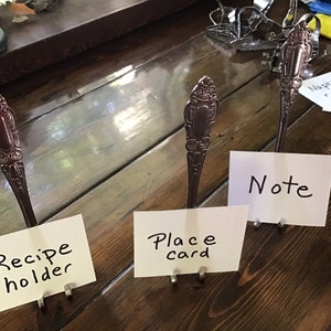 Bent fork recipe , placecard, note holder.