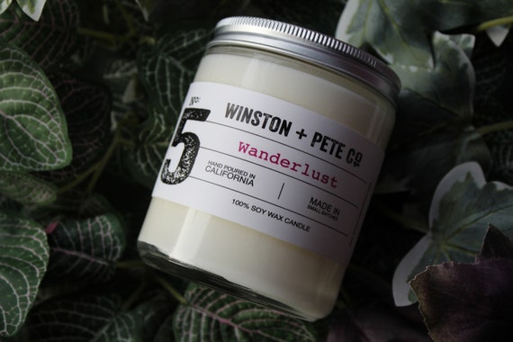 Wanderlust Soy Candle – Travel-Inspired Scented Candle – 100% Vegan Soy – Handmade Aesthetic Candle – Book Lover & Home Decor Gift