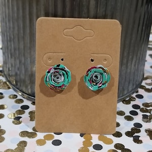 Handmade soda can Rose earrings