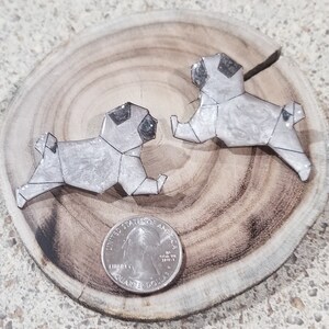 Handmade wire and Resin Geometric Pug earrings/Broaches