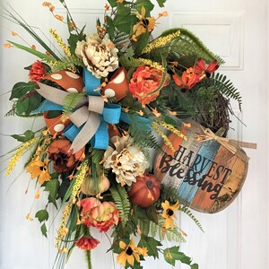 Fall Wreath For Front Door, Thanksgiving Door Decor, Fall Door Wreath, Fall Door Decoration, Autumn Door Wreath, Thanksgiving Door Wreath