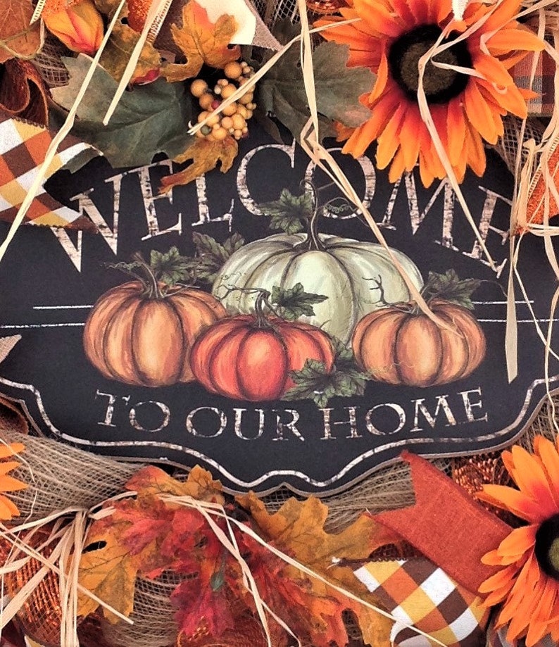 Fall Wreath for Front Door Autumn Wreath Fall Door Wreath - Etsy