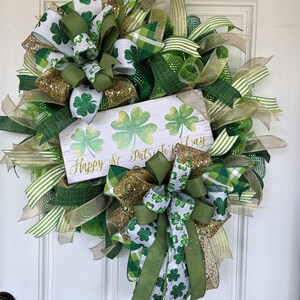 St. Patrick&#39;s Wreath for Double Doors, St. Patrick&#39;s Wreath For Front Door, St. Paddy&#39;s Wreath, St. Patrick Door Hanger, Irish Door Hanger