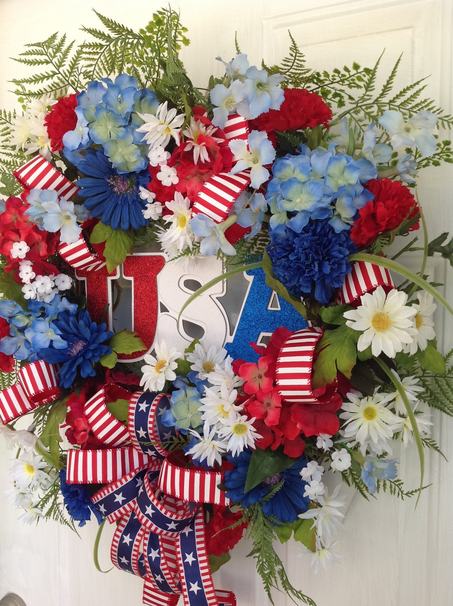 Patriotic Wreath, USA Wreath, Memorial Day Wreath, 4th of July Wreath ...