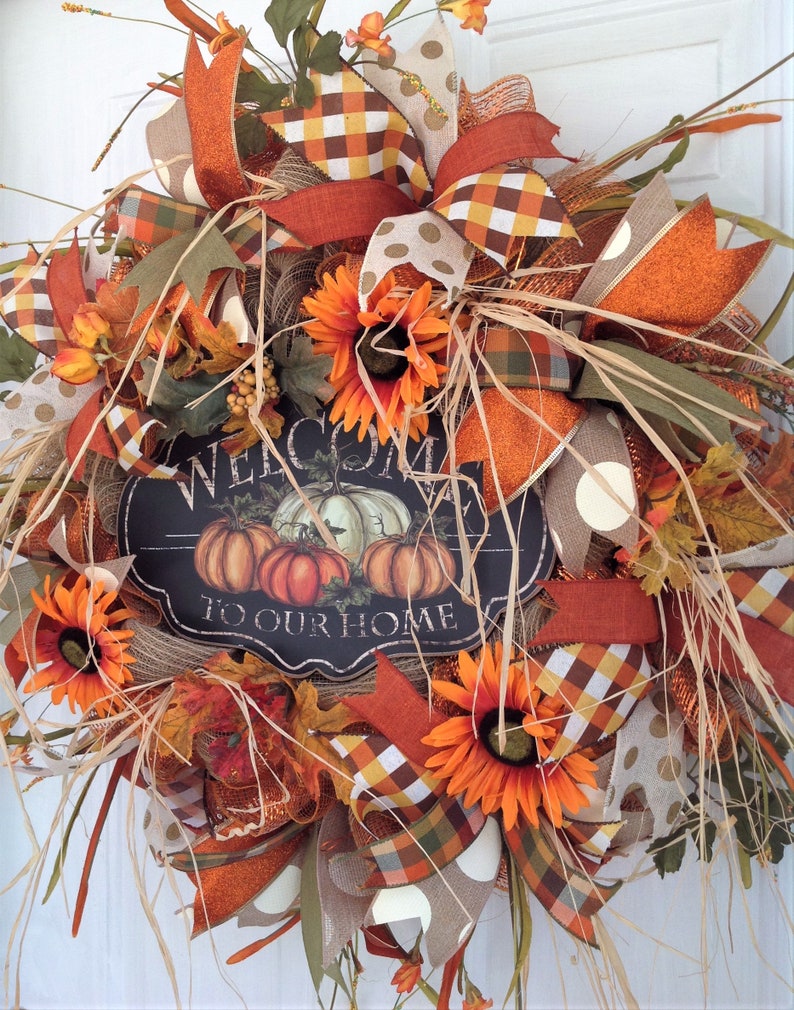 Fall Wreath for Front Door Autumn Wreath Fall Door Wreath - Etsy
