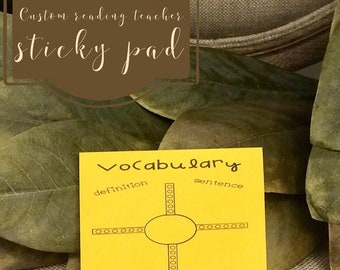 Teacher Sticky Notes for Vocabulary | Teacher Stickies ™ | Created by Vanderbilt Reading Specialist | Classroom ideas | Simple Lesson Plans