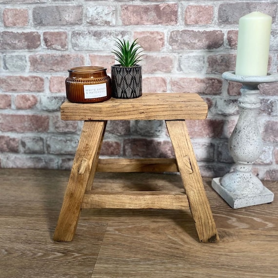 Rustic Elm Step up Stool 30cm Farm Stool Wooden Stool Milking Stool Step Stool Small Old Stool Wooden Stool Antique Riser Rustic Stool Etsy
