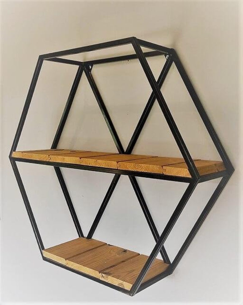 Industrial Geometric Shelf Hexagonal Shelving Unit Etsy UK
