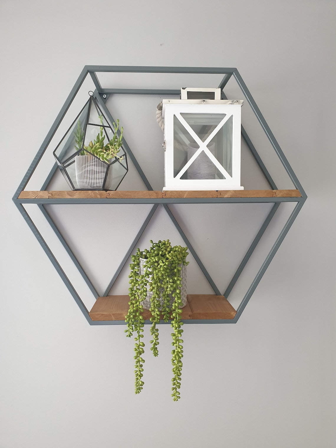 Industrial Geometric Shelf Hexagonal Shelving Unit Etsy UK