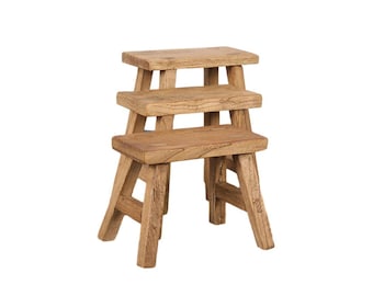 Tabouret rustique miniature - 3 tailles tabouret de ferme rustique ancienne grange tabouret en bois tabouret de traite escabeau petit vieux tabouret tabouret antique en bois