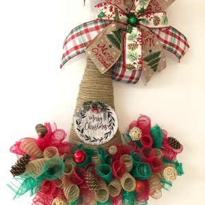 Merry Christmas mesh hat door hanger