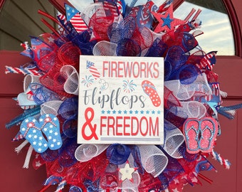 Patriotic Flip Flop Wreath