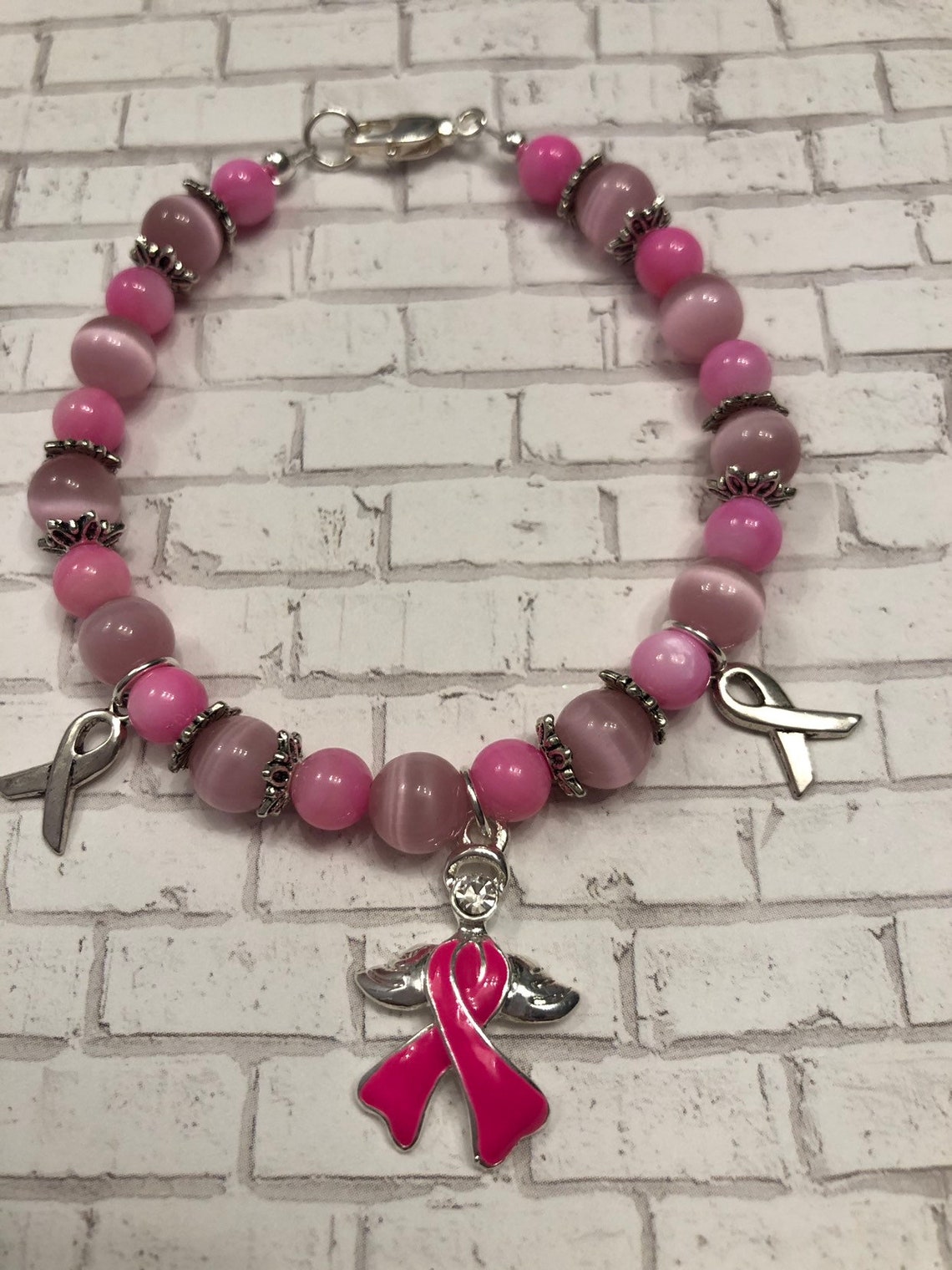 Breast Cancer Bracelet - Etsy