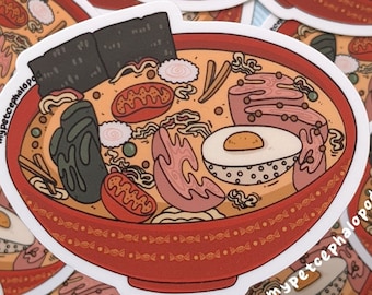 RAMEN CELL Vinyl Sticker | Science Biology STEM Molecular Food Sciart Noodle