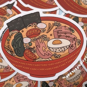 RAMEN CELL Vinyl Sticker | Science Biology STEM Molecular Food Sciart Noodle