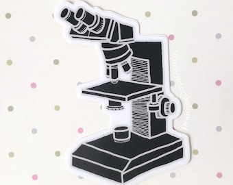 BLACK MICROSCOPE Vinyl Science Biology STEM Molecular Chemistry