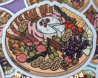 Charcuterie Cell Vinyl Sticker | Science Biology STEM Molecular Food Sciart Food Meat and Cheese Board