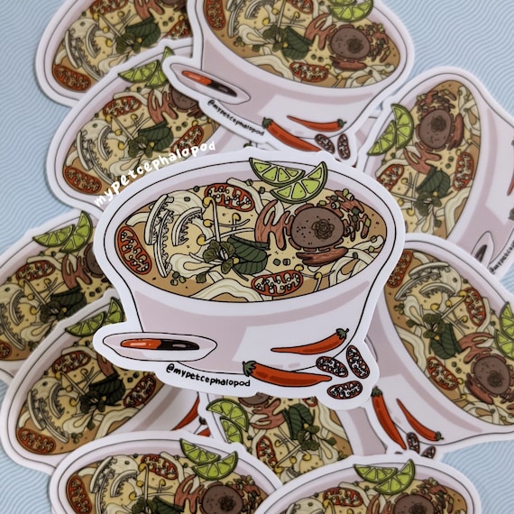 Pho Cell Vinyl Sticker | Science Biology STEM Molecular Food Sciart Vietnamese Food