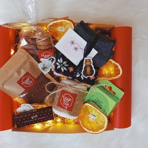 Caja Hygge - Noche cómoda / Caja de regalo personalizada - Presente para ella - Encantador - Estilo danés - Regalo de larga distancia