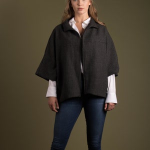Wool Dolman Sleeve Cocoon Jacket
