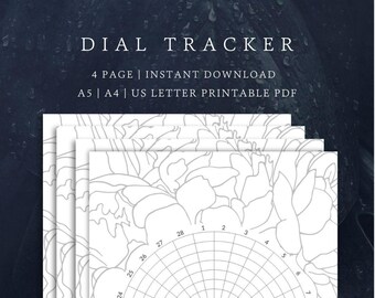 Dial Trackers 28,30,31 & 35 segment habit tracker| mood tracker | goal tracker | Planner Printable | A5, A4 and US Letter