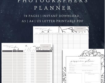 Photographers Printable Planner Bumper Bundle Mix and Match Planner Pages | Daily, Weekly, Monthly, Finance, Trackers & Business
