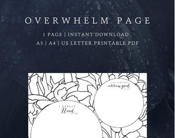 Procrastination & Overwhelm Busting Planner Page | Procrastination Beating Planner Printable | Daily Planner |  A4/A5/US Letter