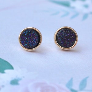 Druzy Stone Stud Earrings / Choose Your Color / Statement Jewelry / Gold or Silver Hardware / Gifts for Her / Studs / Girl Present