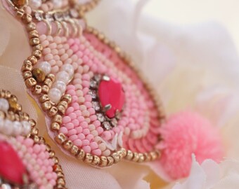 Orecchini Pendenti A Cuore Con Coniglietto, Perle E Strass - Gioielli Boho Donna In Oro - 4