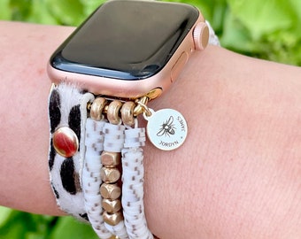 Clay Beaded Leopard Watch Band / Compatible With Apple Watch  display picture 1