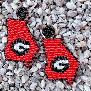 Georgia South Carolina Alabama Map Earrings / Gamecocks Roll Tide Bulldogs / Game Day Apparel Jewelry / Stadium / Team Spirit / Dawgs UGA