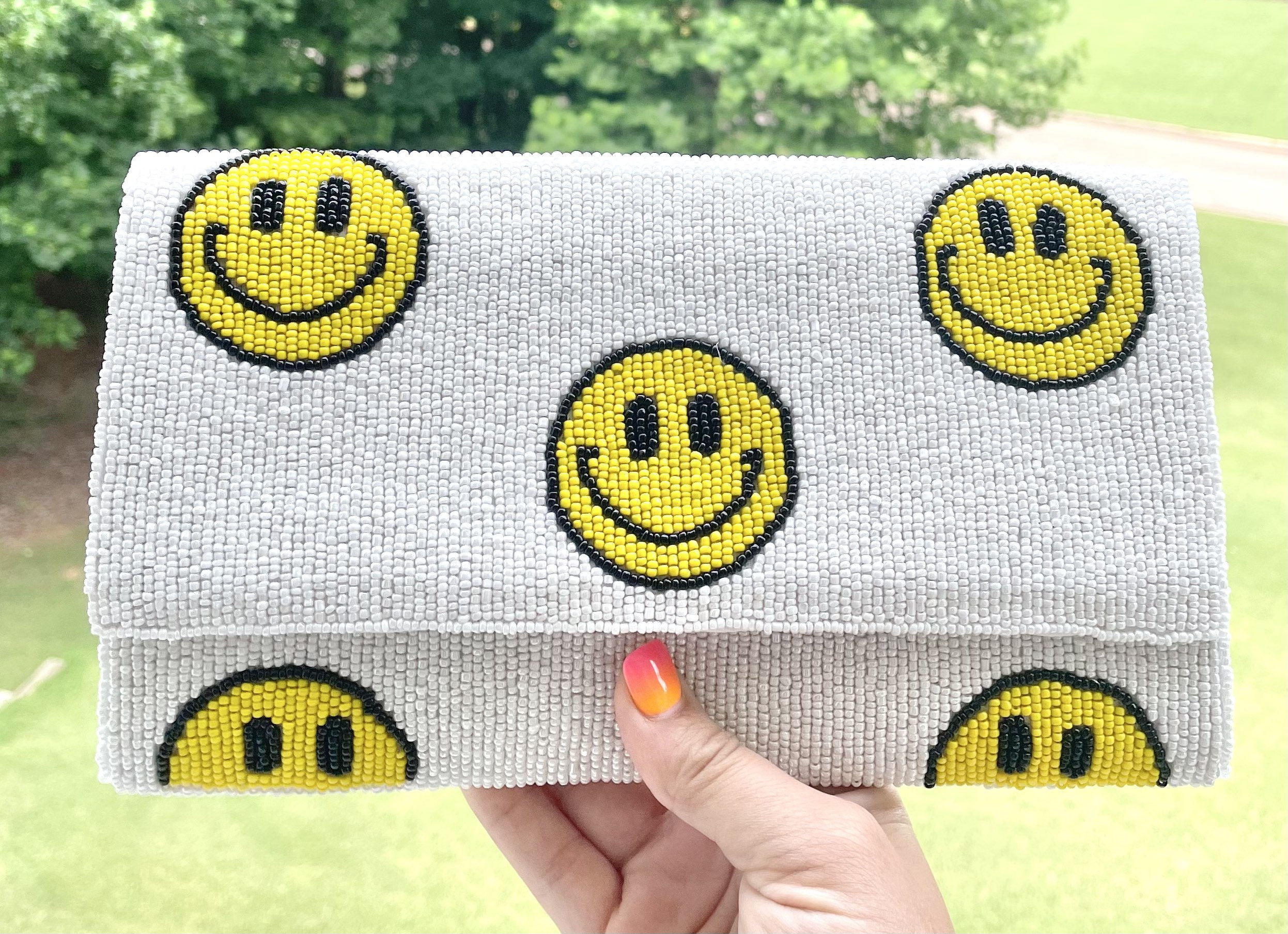 Smiley Face Beaded Clutch Purse / Seed Bead / Smile / 2022 / - Etsy