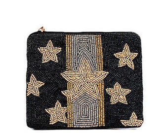 Star Stripe Bag Purse/ Multicolor Zipper Closure / Handmade